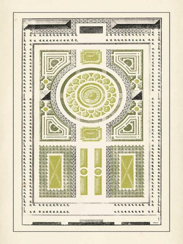 Green Garden Maze V White Modern Wood Framed Art Print with Double Matting by Blondel, J.F.