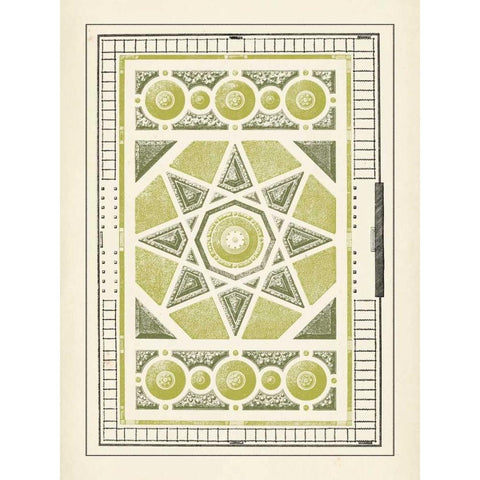 Green Garden Maze VI White Modern Wood Framed Art Print by Blondel, J.F.