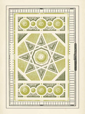 Green Garden Maze VI White Modern Wood Framed Art Print with Double Matting by Blondel, J.F.