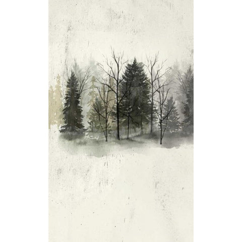 Textured Treeline I White Modern Wood Framed Art Print by Popp, Grace