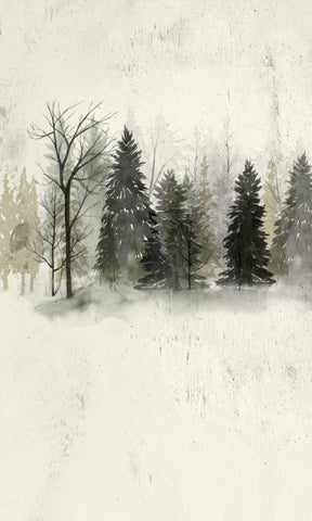 Textured Treeline II Black Ornate Wood Framed Art Print with Double Matting by Popp, Grace