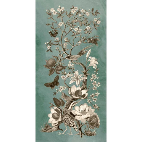 Chinoiserie Patina II Black Modern Wood Framed Art Print with Double Matting by McCavitt, Naomi