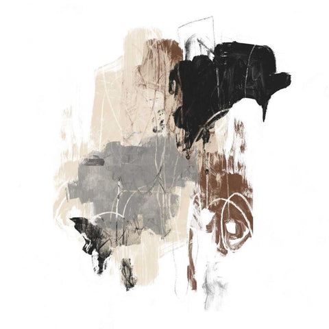 Missive I Black Modern Wood Framed Art Print with Double Matting by Vess, June Erica