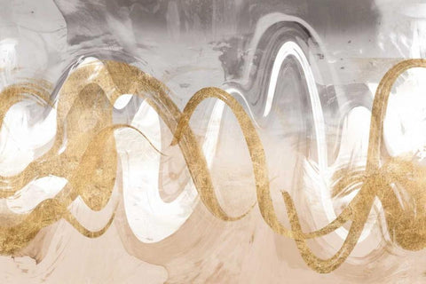 Infinite Swirl II White Modern Wood Framed Art Print with Double Matting by Jennifer Goldberger