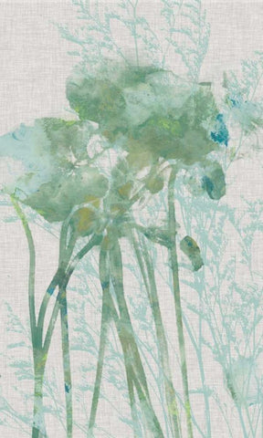 Watercolor Flower Panel I White Modern Wood Framed Art Print with Double Matting by Goldberger, Jennifer