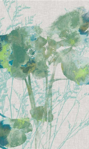 Watercolor Flower Panel II White Modern Wood Framed Art Print with Double Matting by Goldberger, Jennifer