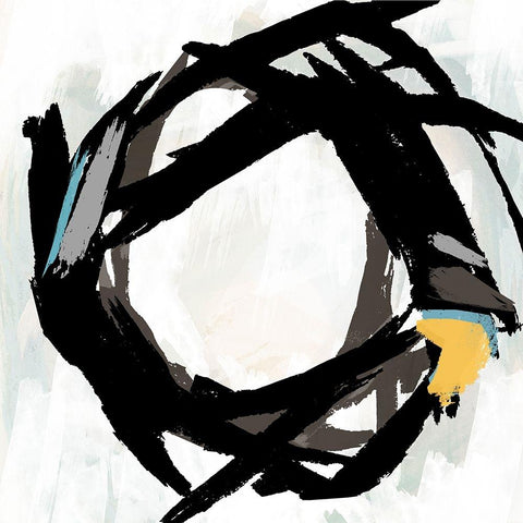 Radiant Round II Black Modern Wood Framed Art Print by Studio W