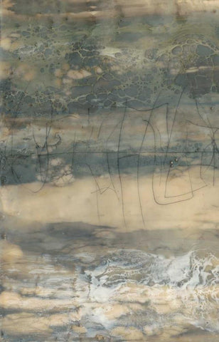 Earthen Lines I Black Ornate Wood Framed Art Print with Double Matting by Goldberger, Jennifer