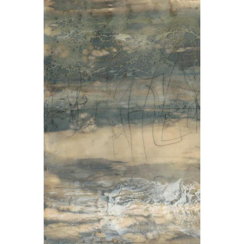 Earthen Lines I Black Modern Wood Framed Art Print with Double Matting by Goldberger, Jennifer