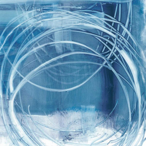 Indigo Expression I Black Ornate Wood Framed Art Print with Double Matting by Harper, Ethan