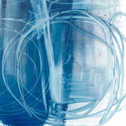 Indigo Expression III Black Ornate Wood Framed Art Print with Double Matting by Harper, Ethan