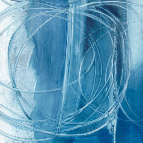 Indigo Expression IV White Modern Wood Framed Art Print by Harper, Ethan