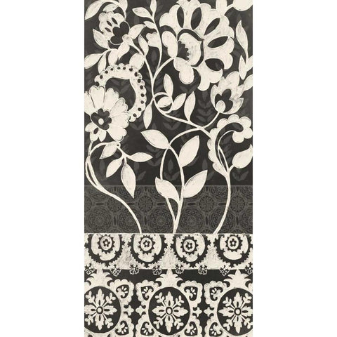 Midnight Batik I Black Modern Wood Framed Art Print with Double Matting by Zarris, Chariklia