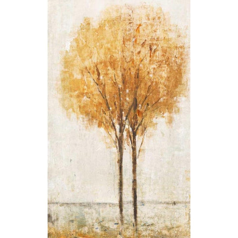 Falling Leaves I White Modern Wood Framed Art Print by OToole, Tim