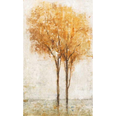 Falling Leaves II White Modern Wood Framed Art Print by OToole, Tim