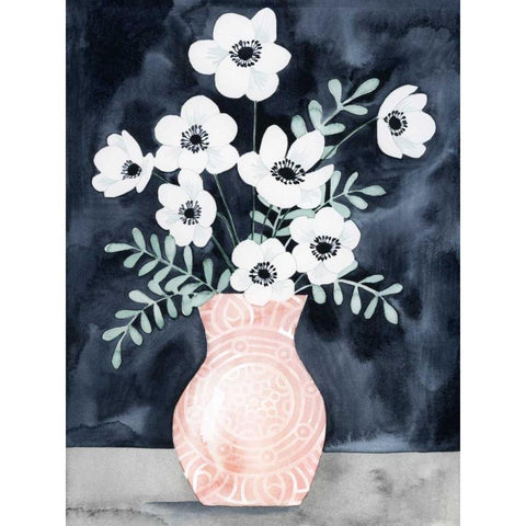 Nighttime Anemones I White Modern Wood Framed Art Print by Popp, Grace