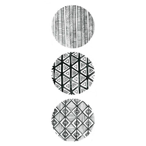 Tribal Pattern III Black Modern Wood Framed Art Print with Double Matting by Popp, Grace