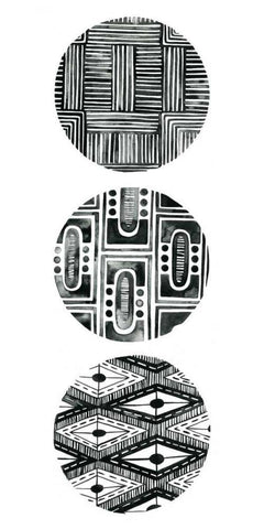 Tribal Pattern IV Black Ornate Wood Framed Art Print with Double Matting by Popp, Grace