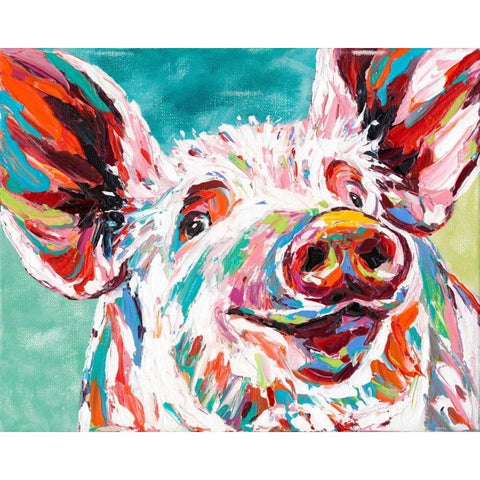 Piggy I Black Modern Wood Framed Art Print by Vitaletti, Carolee