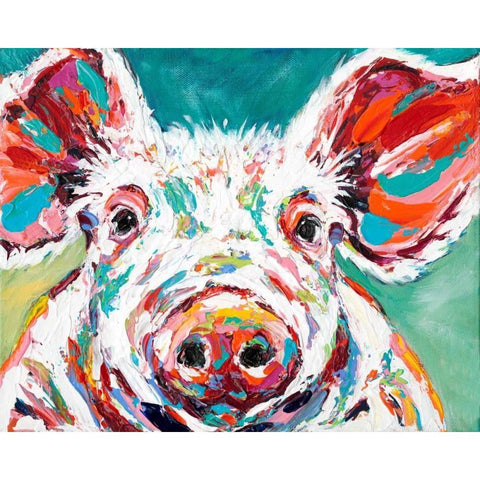 Piggy II Black Modern Wood Framed Art Print with Double Matting by Vitaletti, Carolee