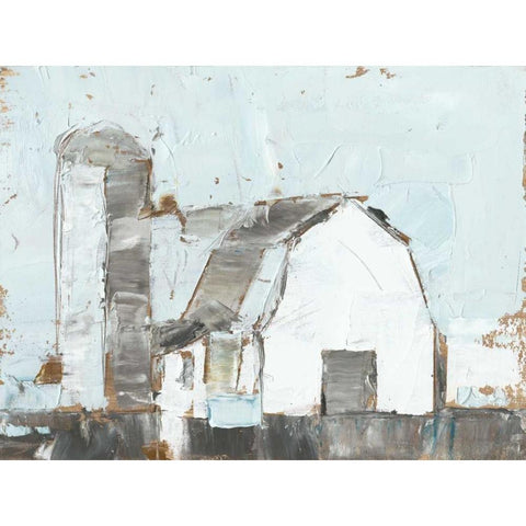 Barn and Silo II Black Modern Wood Framed Art Print with Double Matting by Harper, Ethan