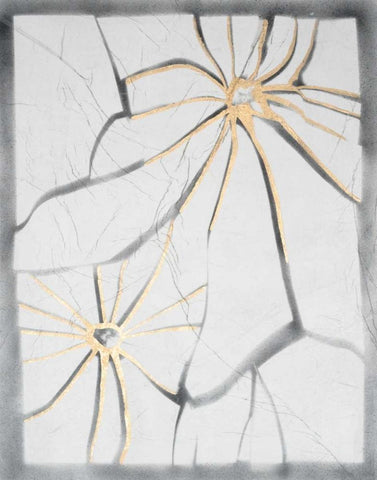 Glass Florets III White Modern Wood Framed Art Print with Double Matting by Lam, Vanna