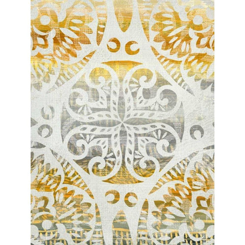 Tapestry Rosette I White Modern Wood Framed Art Print by Zarris, Charliklia