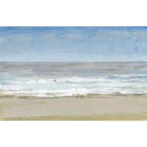 Beach Walking Day I White Modern Wood Framed Art Print by OToole, Tim