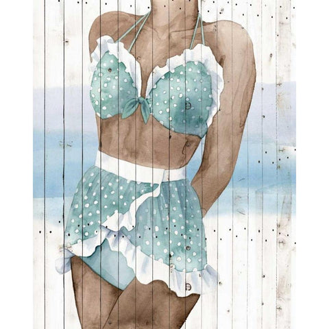 Bygone Bathers I White Modern Wood Framed Art Print by Popp, Grace