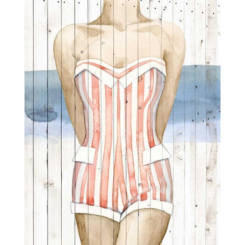 Bygone Bathers II White Modern Wood Framed Art Print by Popp, Grace