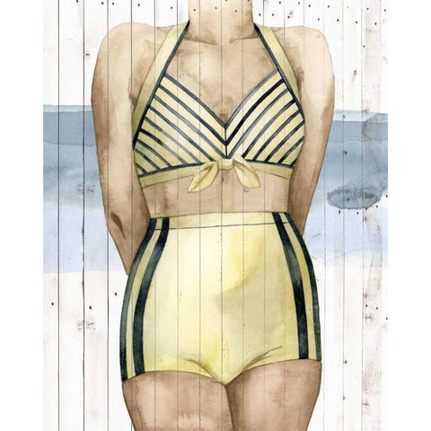 Bygone Bathers III Black Modern Wood Framed Art Print by Popp, Grace