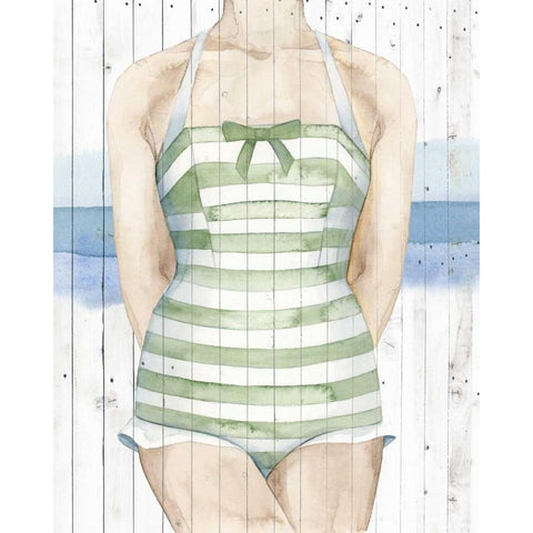 Bygone Bathers IV Black Modern Wood Framed Art Print with Double Matting by Popp, Grace