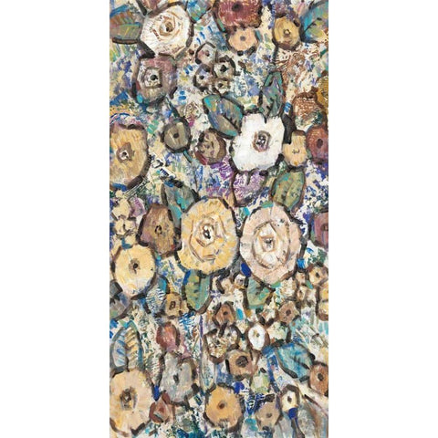 Decorative Flowers II Black Modern Wood Framed Art Print by OToole, Tim