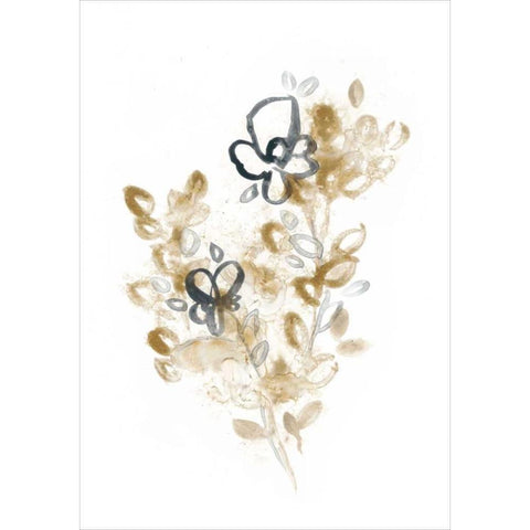 Bronze Bouquet III Black Modern Wood Framed Art Print with Double Matting by Vess, June Erica