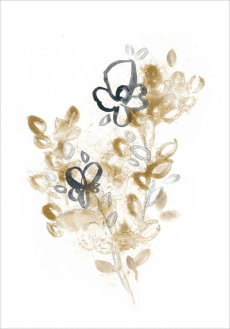 Bronze Bouquet III White Modern Wood Framed Art Print with Double Matting by Vess, June Erica