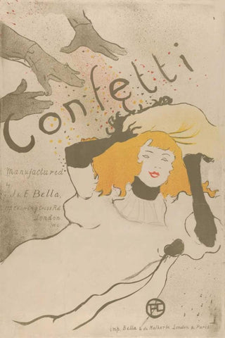 Confetti Black Ornate Wood Framed Art Print with Double Matting by de Toulouse-Lautrec, Henri