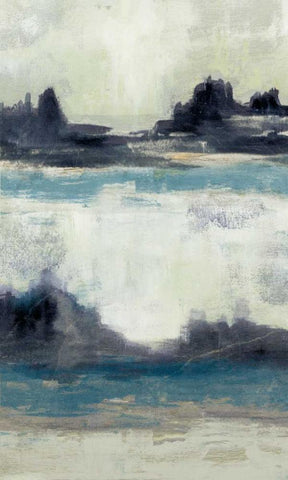 Peaceful Mountain I Black Ornate Wood Framed Art Print with Double Matting by Goldberger, Jennifer