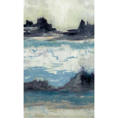 Peaceful Mountain II Gold Ornate Wood Framed Art Print with Double Matting by Goldberger, Jennifer