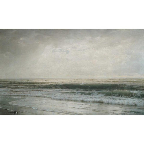 New Jersey Beach Black Modern Wood Framed Art Print by Richards, William Trost