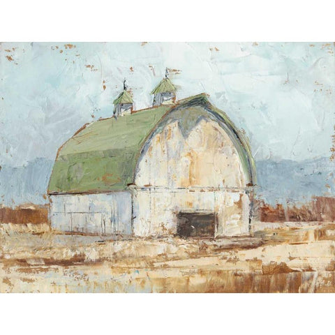 Whitewashed Barn III Gold Ornate Wood Framed Art Print with Double Matting by Harper, Ethan