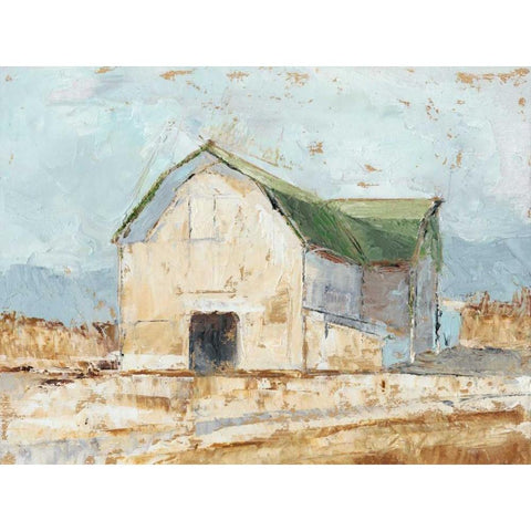 Whitewashed Barn IV Gold Ornate Wood Framed Art Print with Double Matting by Harper, Ethan