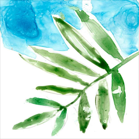 Tropical Display I White Modern Wood Framed Art Print with Double Matting by Goldberger, Jennifer