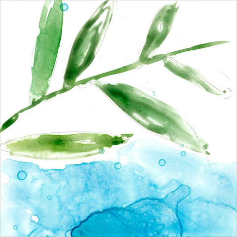 Tropical Display IX White Modern Wood Framed Art Print with Double Matting by Goldberger, Jennifer