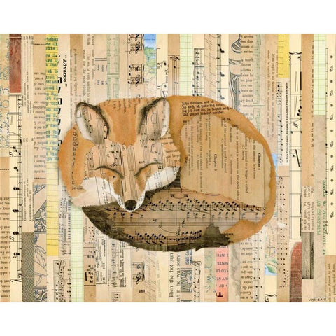 Red Fox Collage III Black Modern Wood Framed Art Print with Double Matting by Galapon, Nikki