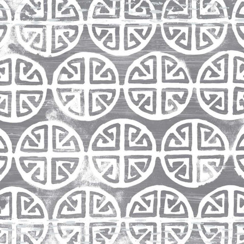 Monoprint Tile II White Modern Wood Framed Art Print with Double Matting by Vess, June Erica