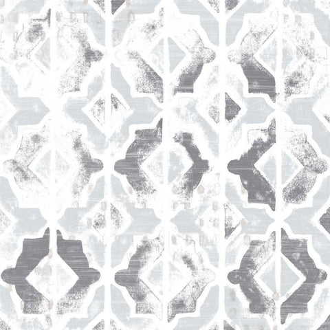 Monoprint Tile VII White Modern Wood Framed Art Print by Vess, June Erica