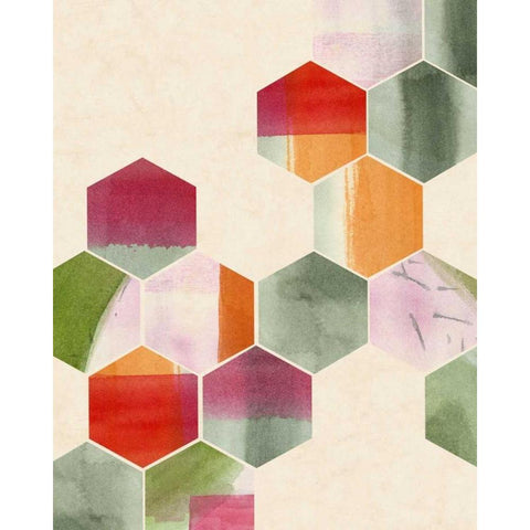 Color Pop Honeycomb II White Modern Wood Framed Art Print by Popp, Grace