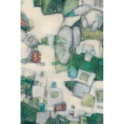 Jigsaw II Black Modern Wood Framed Art Print with Double Matting by Crawford, Beverly