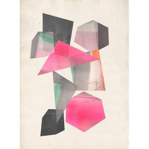 Collaged Shapes I Black Modern Wood Framed Art Print with Double Matting by Goldberger, Jennifer