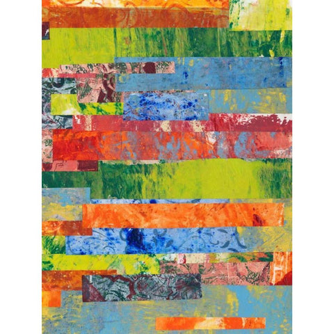 Monoprint Collage II Black Modern Wood Framed Art Print by Moore, Regina
